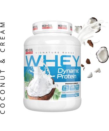 Medi-Evil Nutrition Whey Dynamic Protein Coconut Cream Flavour 2kg 66 Servings Whey Protein Powder for Muscle Growth Vegetarian Coconut Cream 66 Servings (Pack of 1) - Buy Online on GoSupps.com