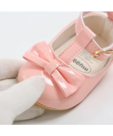 Baby Anti-Slip PU Leather First Walking Shoes| 12-18 Months Pink| Soft Sole Toddler Sneakers for Boys and Girls| Infant Prewalkers with Sock| 0-18 Months - Buy Online on GoSupps.com