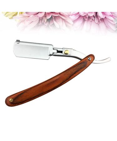 Frcolor Metal Razor for Men - Straight Edge Beard Shaver with Bamboo Handle - Premium Hairdresser Tool - Buy Online on GoSupps.com