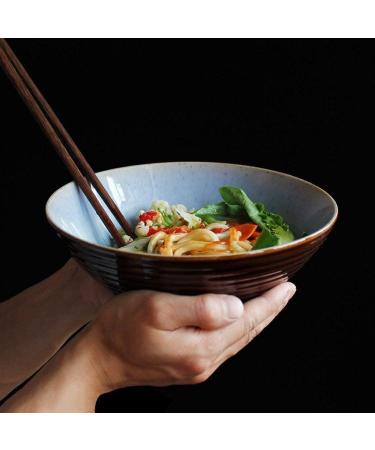 Northern Europe Japanese Style Retro Ceramic Soup Bowl 8 Inch Fruit Salad Bowl Creative Household Round Ramen Bowl Tableware Kitchenware Onecolor - Buy Online on GoSupps.com
