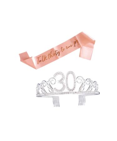 1 Set Birthday Tiara Headband Headbands Women Belt Rhinestone Headband Rhinestone Headpiece Ladies Suits Birthday Party Decorations Plain Sash Fabulous Sash Beauty Make up Decorate
