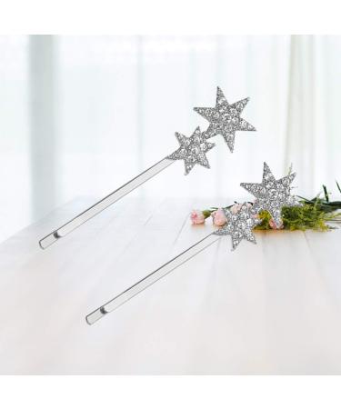 Lurrose Metal Hair Clips Metal Hair Clips 2PC Rhinestone Star Hair Rhinestone Bobby Star Hair Clips Hair Accessories Hair for Women Girl Wedding Party Silver Metal Hair Clip Metal Hair Clip - Buy Online on GoSupps.com