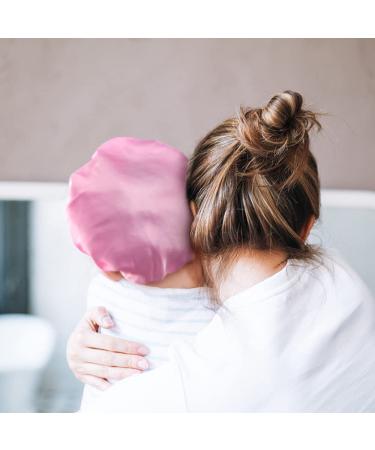 TCOTBE 3 Pcs Kids Shower Caps - Double Layer Soft Bonnets for Girls | Breathable & Reusable Bath Hats | Adjustable Head Wrap for Comfortable Bath Time - Buy Online on GoSupps.com