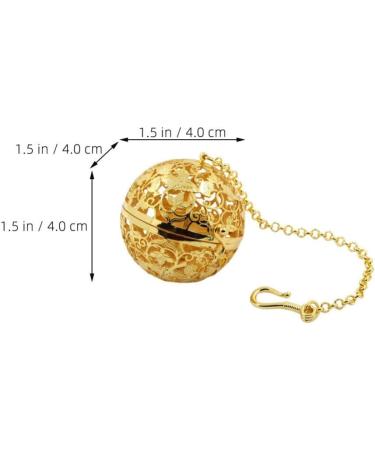 Vintage Cage Locket Pendant | Brass Hollow Round Aromatherapy Essential Oil Diffuser Charm for DIY Jewelry Making - Golden - Buy Online on GoSupps.com