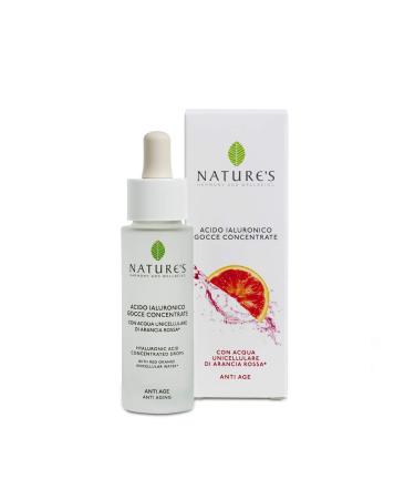 Bios Line Nature's Hyaluronic Acid Concentrated Drops Highly Effective With Red Orange Hydrolate & Hyaluronic Acid 30ml