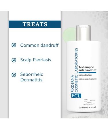 FCL 2% Salicylic Acid & 1% Tea Tree Oil T-Shampoo | Best Dandruff & Psoriasis Treatment | Itchy Scalp Relief | Control Oil & Reduce Acne - 6.76 Fl Oz - Buy Online on GoSupps.com