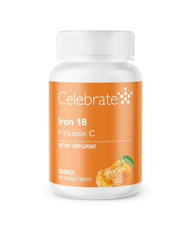 Celebrate Iron+C 18mg Chewable Tangerine 30 Count