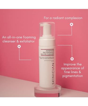 SKINICIAN Advanced Pro-Radiance Enzyme Cleanser - Foaming Facial Cleanser with Anti-Ageing Properties - Gentle Facial Exfoliator - Natural AHA Cleanser - Vegan & Cruelty Free Skincare (150ml) - Buy Online on GoSupps.com