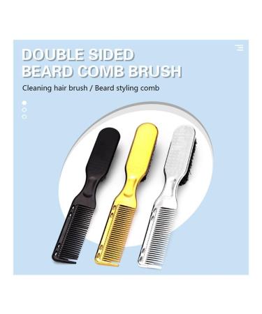 Men's Multifunctional Beard & Hair Styling Brush Comb - Double Head Easy to Use Silver Color - Buy Online on GoSupps.com