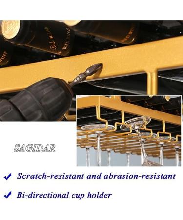 Metal Wine Glasses Hanger Wine Storage Display Shelf Wine Glass Racks Bilayer 60-200cm Ceiling Bottle Rack Width/Height Adjustable High Load-Bearing Capacity (Gold 60cmx30cm) - Buy Online on GoSupps.com