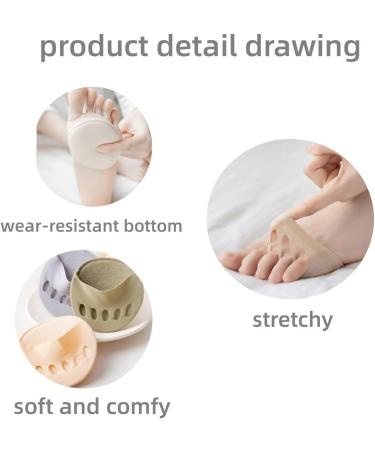 Soleful Solutions High Heel Foot Pads - Metatarsal Cushions & Forefoot Pads for Women | Non-Slip Invisible Toe Socks - 4pc Set - Buy Online on GoSupps.com