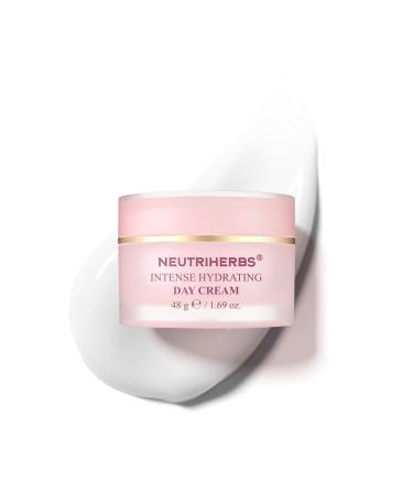 Neutriherbs Intense Hydrating Day Cream Face Moisturizer with Hyaluronic Acid Shea Butter Centella Sooth Nourish Moisturize Skin Lightweight Face Cream for Dry or Sensitive Skin - 1.69oz