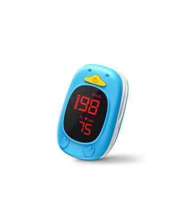 Paediatric Pulse Oximetry HOLFENRY Oxygen Monitor Finger For Kids and Children Accurate Paediatric Pulse Oximeter With 2 AAA Batteries Monitoring O2 Blood Oxygen Level Perfusion Index and Heart Rate Blue