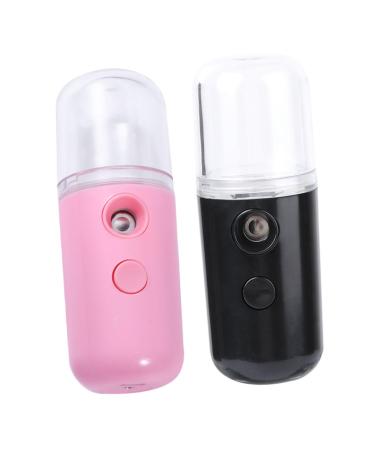 OHPHCALL 2pcs Spray Hydrating Apparatus Portable Steamer Moisturizing Spray Portable Misters Plastic Black