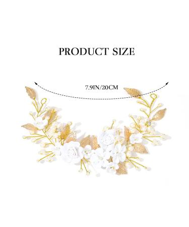 Vakkery Gold Flower Bridal Hair Vine Pearl Headband & Hair Accessories for Women & Girls - Buy Online on GoSupps.com