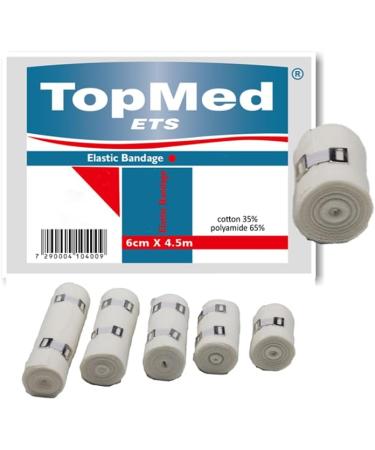 Elastic Bandage Wrap with Clips for Sports & Injury Support - 6cm x 4.5m - Buy Online on GoSupps.com