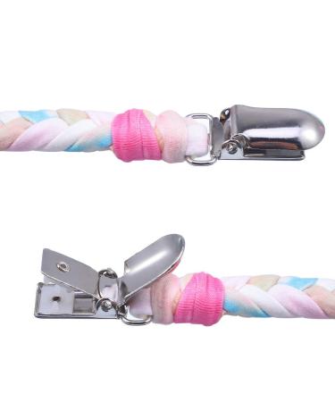 Pacifier Clips for Boys and Girls - Hand-Made Braided Soothie Leash - 4 Pack in Gray, Yellow, White, Blue - Buy Online on GoSupps.com