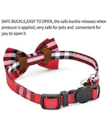 AIXI Cat Collar Breakaway with Bow Tie & Bell 2 Pack - Adjustable 7.8-10.5 Inch - Pink & Red - Buy Online on GoSupps.com