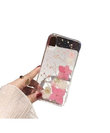 Zaxg for iPhone 11 cell phone cover creative flower with pattern transparent TPU + PC shockproof anti-scratch protective cover Case cover for iPhone 11/11 Pro/11 Pro Max/XR/x/xS max/7/8 30 g (1 Pack) 04Eternal flower pink