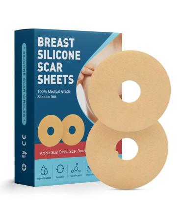 6 Pack Silicone Scar Sheets for Breast Silicone Scar Removal Sheets for Breast Silicone Sheet Breast Post Surgery Supplies for Scars Treatment