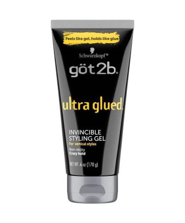 Got2b Ultra Glued Invincible Styling Hair Gel, 6 Ounce Clean Scent 6 Ounce (Pack of 1)