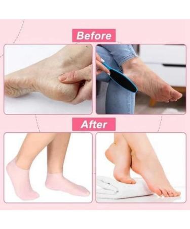ZDdp 4 Pairs Full Foot Moisturizing Anti-Cracking Silicone Socks Foot Protectors to Prevent Heel Dryness Beach Socks Orange About 21cm - Buy Online on GoSupps.com