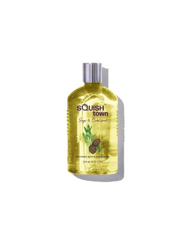 Sq'uishtown Sage & Cedarwood body wash with Aloe vera (250ml) Shower Gel Enriched with Natural Essential Oils Aromatherapy | Deep Cleansing Bath Gel Cleanser for Men & Women