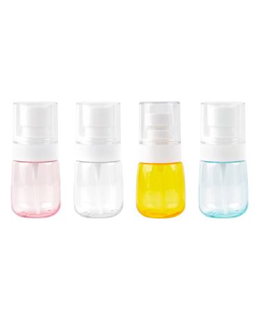 AUEAR 4 Pcs 30ml Spray Bottles Plastic Empty Bottles Travel Bottles Refillable Mist Spray Bottles for Skincare Makeup Hair Cleaning Lotion Perfume 1 Ounces Blue+Pink+Yellow+Clear