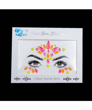Neon Face Gems Stickers - Fluorescent Rhinestone Jewels for Halloween & Carnival Makeup - Cat Face Body Stickers for Women - Buy Online on GoSupps.com