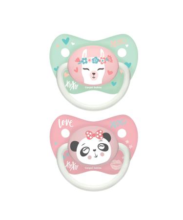 Exotic Animals Canpol Babies Pacifier Set Anatomical Silicone 6-18 m Pink