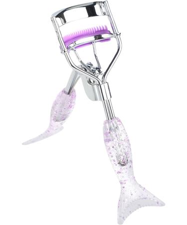 Uitseld Eye Lash Curler - Precision Fish Tail Shape Lash Curler with Comb Teeth | Portable Makeup Supplies Beautiful Ergonomic Eyelash Tools for Eye-Opening Lifted Lashes A4 Chrome Plated With Purple Comb Purple Mermaid - Buy Online on GoSupps.com