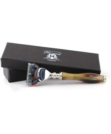 Haryali London Safety Razor with Horn Imitation Handle - Perfect for Precision Shaving & Grooming - Buy Online on GoSupps.com
