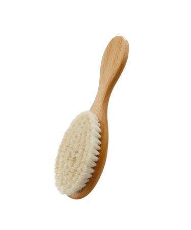 DOITOOL 1pc Natural Hair Brush Wooden Hair Brush Hair Teasing Comb Newborn Hair Brush Travel Hair Brush Newborn Baby Comb Wool Brush Shower Brush Baby Shampoo Massage Brush Bath Brush Set White 18X5CM