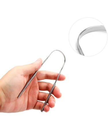Jaimela Tongue Cleaner Set - 3 Stainless Steel Tongue Scrapers for Superior Oral Hygiene | Metal Tongue Brush with Handle - Buy Online on GoSupps.com