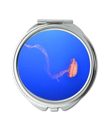Mirror Travel Mirror aquarium jellyfish marine life pocket mirror portable mirror