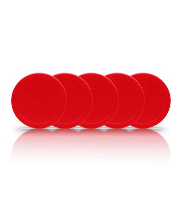 5 Pack Air Hockey Red Replacement, 2.5" in Diameter, Thicker Pucks for Game Tables, Accessories, Equipment