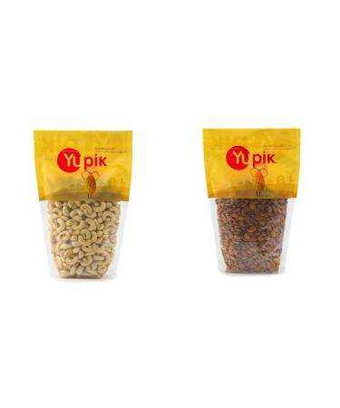 Yupik Raw Cashews Large Unsalted Nuts 1Kg & Almonds 34/36 Small Nuts 1Kg 1 kg (Pack of 1) Raw Cashews + Almonds