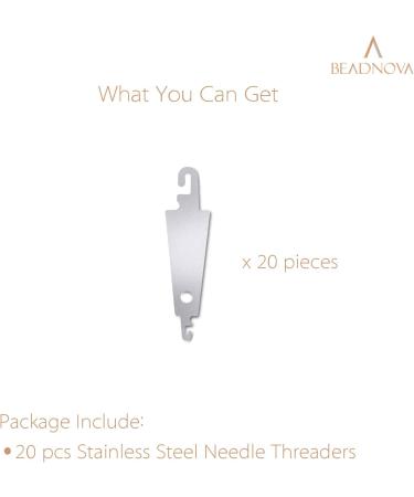 BEADNOVA 20pcs Stainless Steel Needle Threaders for Hand Sewing - Sewing Tool for Large Eye Needles, Cross Stitch, Embroidery, Knitting, Quilting - Buy Online on GoSupps.com