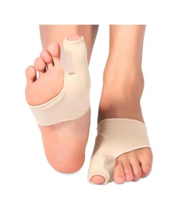 1 pair hallux valgus correction hallux valgus rail bale toe correction bunion corrector hallux valgus bandage bale pad built-in silicone wager and toe splinters beige