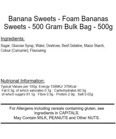 Mini Foam Bananas 500g Bag - Buy Online on GoSupps.com