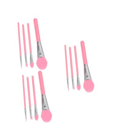 FRCOLOR 12 Pcs Silicone Mask Brush Body Butter Applicator Makeup Applicators Applicator Brush Eyebrow Brush Applicator Cosmetic Makeup Brush Makeup Tools Pink Woman Make up Suite