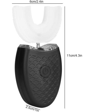 FDIT Waterproof Rechargeable U-Shaped Electric Toothbrush - Silicone Ultrasound Whitening Brush with 4 Modes (Black) - International Shipping Available - Buy Online on GoSupps.com