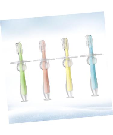 Tovinanna 4-Piece Silicone Baby Toothbrush Set | Newborn Training Toothbrush with Suction Cup | Soft Finger & Bite Toothbrush for Infants - Buy Online on GoSupps.com