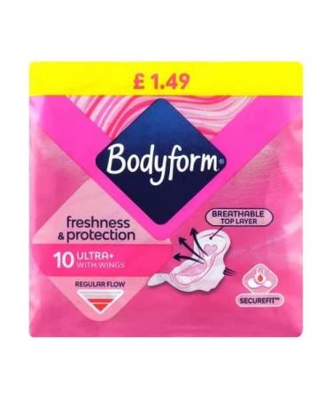 Bodyform Ultra with Wings Normal Perfume Free - 10 Sanitary Towels