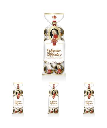 Reber Mozart-Kugeln-8 Series Confisery bag-Real vine Mozart balls made of dark chocolate marzipan and nougat (pack with 4) 8 pieces (4 Pack)