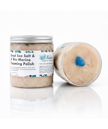 Nature Skin Shop Dead Sea Salt & Bio-Marine Foaming Polish - 10 Ounces - Exfoliating Body Scrub with Organic Sea Kelp & Spirulina - Mineral Rich Detox Wash for Rough Skin 10 Fl Oz (Pack of 1)