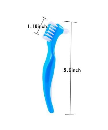 Denture Clean Toothbrush - Multi-Layered Hard Bristles for Total Cleaning | Denture Care Tool with Dual Hard Bristle Design - Buy Online on GoSupps.com