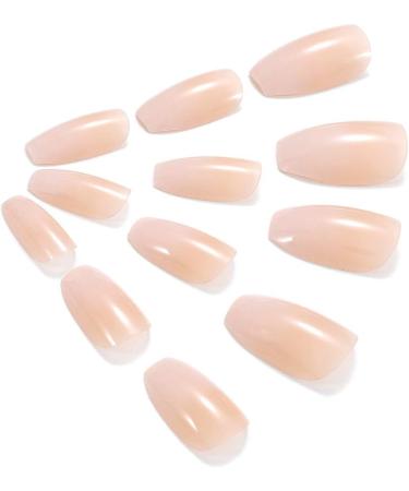 Brishow Short Fake Nails Peach Gradient Ballerina - 24pcs Full Cover Acrylic Stick on Nails for Women and Girls - Buy Online on GoSupps.com
