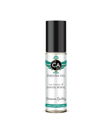 CA Perfume Impression of Santal Royal For Women & Men Replica Fragrance Body Oil Dupes Alcohol-Free Essential Aromatherapy Sample Travel Size Concentrated Long Lasting Attar Roll-On 0.3 Fl Oz/10ml