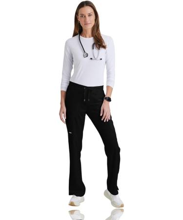 BARCO Grey's Anatomy Mia Scrub Pant for Women - Small Black | Elastic Back Waist, Mid-Rise, Shaped Leg | Women's Scrub Pant - Buy Online on GoSupps.com